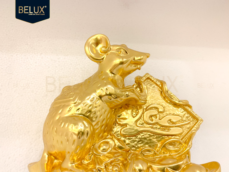 Lô tượng Chuột Tập Đoàn Dầu Khí cao 20cm mạ vàng 24k thiết kế theo yêu cầu